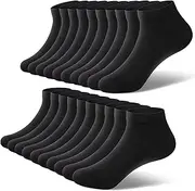 [fitfets] Trainer Socks Men Women Cotton 10 Pairs Sneaker Socks Short Trainer Socks Unisex Black White Grey
