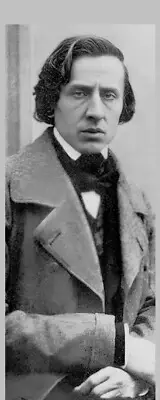 Frederic Chopin - Polish Composer - Laminated Photo Bookmark - 2.5 x 6 inches