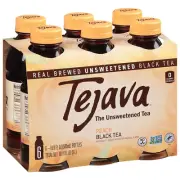 Tejava Peach Black Tea, 6 Pack 16.9 Oz PET, Unsweetened, Ready-To-Drink Premium