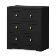 ALFORDSON Chest of 3 Drawers Storage Cabinet Black