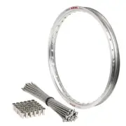 Husaberg FE650E 2005 - 2008 21x1.6 OEM MX Front Silver Excel Rim & SS Bulldog Sp