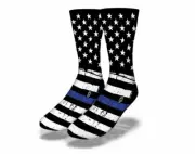 BRAND NEW ADULT / JUNIOR SAVVY SOX THIN BLUE LINE 2 SOCKS LIMITED OSFA POLICE