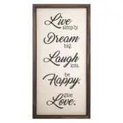 Live Dream Laugh Happy Love Wood And Metal Wall Decor