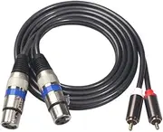 Dual XLR Female to RCA Male Cable 2 XLR to 2 RCA Adapter Portable Multi-Purpose Lightweight Extension Cord
