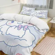 v772 Cinnamoroll 3-Piece Twin Bed Set - Includes 1 Single Comforter And 2 Pillowcases Bedding - Fade Resistant Microfiber - Cinnamoroll io772