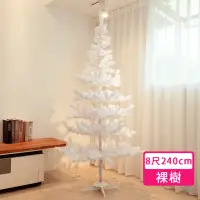 在飛比找momo購物網優惠-【摩達客】台製8尺-240cm特仕幸福型白色聖誕樹裸樹-不含