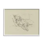 Peaceful Resting Labrador Dog Pencil Sketch Drawing, Design by Ethan Harper