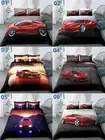 Red Sports Car Single/Double/Queen/King Bed Quilt/Doona/Duvet Cover Set Linen