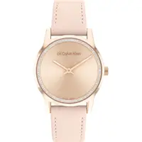 在飛比找PChome24h購物優惠-Calvin Klein 凱文克萊 CK 瑞士製晶鑽皮帶女錶