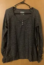 Outdoor Research Women's Gray/Black Mikala Henley Long Sleeve Top Size Large