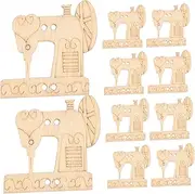 CIMAXIC DIY Wooden Sewing Machine Cutouts 10pcs Wood Slices for Hand-Painted Crafts