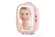 YOPOWER Beauty Fridge for Skin Care - 15 Liter Pink Personal Mini Fridge for Bedroom, Ideal for Skin Care Accessories, Cosmetics and Facial Masks Storage