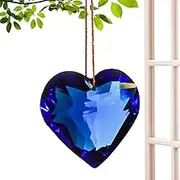 Crystal Sun Catcher - Rearview Mirror Decor Ornament - Heart Crystal Prism Ball Pendant, Wall Decor Ornament for Car Door Bedroom