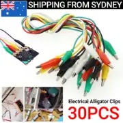 30PCS Electrical Alligator Clips Test lead Jumper Wire Crocodile Cable Wire AU
