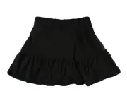 Justice Girls Skirt Black Size 7/8 Built In Shorts Pull On Elastic Waist Tiered