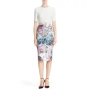 NWOT TED BAKER Stephie Cream Multi Illuminated Bloom Belted Sheath Dress 3