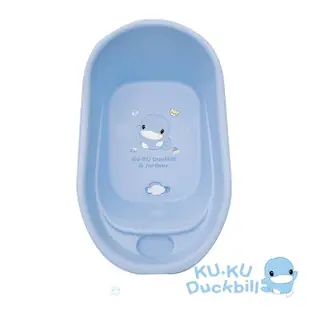 【KU.KU. 酷咕鴨】嬰兒小浴盆+可調式沐浴網(藍/粉)