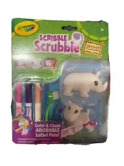 Crayola Scribble Scrubbie SAFARI Color & Clean HIPPO Biko and RHINO Ayana NEW