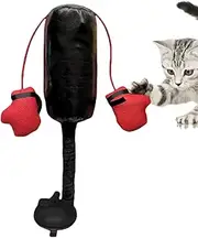 Cat Punching Bag Toy, Funny Boxing Punching Bag Kitten Toys with Gloves, Interactive Cat Boxing Toys for Indoor Cats, Kitten Gym Punching Bag Toy, for Pet Exercise Supplies