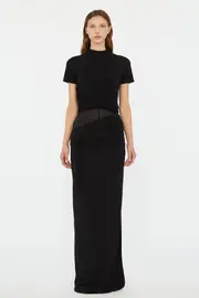 COILED JERSEY CORSETED TEE GOWN