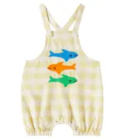 [Fabula] Fábula Baby appliqué checked cotton playsuit M 12 multicoloured