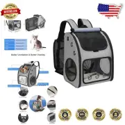 Expandable Airline Approved Pet Carrier Backpack for Cats & Dogs - Grey Design
