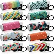 10 Pack Lip Balm Holder Keychain Compact Clip On lipstick Holder Lip Gloss Holder Keychain Elastic lipstick Sleeve Clip