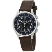 Bulova A-15 Pilot Automatic Black Dial Brown Leather Men's Watch 96A245