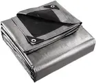 Instahut Tarp, 6 X 7.3M Canvas Tarps Beach Shade Heavy Duty Camping Tent Black