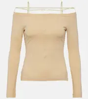 [Jacquemus] Jacquemus Le T-Shirt Sierra cotton-blend top UK 14 white