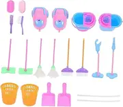 Vaguelly 18pcs Boys and Girls Cleaning Toys Pretend Play Vacuum Cleaner Set for Boys and Girls Learning Play Random Color