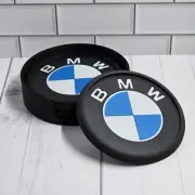 BMW Logo Coaster Set with Carbon Fiber Reinforced Holder | 3D Printed Car Gift