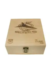 414048 CRONULLA SHARKS NRL TEAM WHISKY WHISKEY STONE SET WITH TONGS IN GIFT BOX