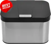 1.13 Gallon Kitchen Compost Bin, Countertop, Sealed, Black Matte