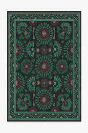 185' x 275' | Machine Washable Runner Rug | Kid & Pet Friendly | Indoor Rug | Iris Apfel Suzani Mosaic Lagoon Tufted Rug | Ruggable