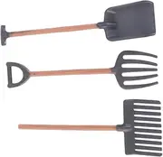 FONDOTIN 1 Set Mini Farm Tools Miniature Spade Shovel Harrow Practical Dollhouse Supplies for Creative Gardening Decoration for Miniature Farm Scenes