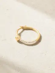 [Rainbow K] Rainbow K - Satin Nano 14-karat Gold Diamond Single Earring - One size One size Gold