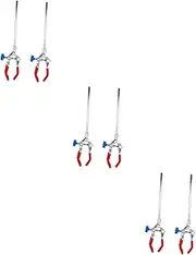 SOLUSTRE 6 Pcs Flask Clamp Burette Clamp 3-prong Clamp Condenser Tube Clamp Test Tube Clamp Stand Lab Accessory Flask Clip 3-finger Clamp Test Tube Holder Clamp Experiment Equipment