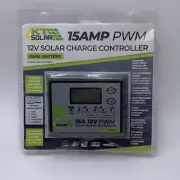 KT Solar 15 Amp PWM 12V Solar Charge Controller - Dual Battery