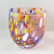 Purple Venetian Glass Stemless Wine Glass - Handmade in Italy Murano Glass