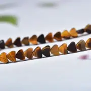 31-32pcs natural tiger eye stone flat love beads accessories DIY bracelet jewelr