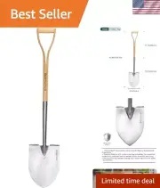 Shovels for Digging, 43’’ Round Spade Heavy Duty Shovel with Wooden D Handle ...