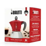 Bialetti Moka 4 Cup Induction Red Espresso Maker
