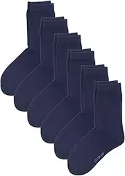 [COTTON DAY] Unisex Little Kids Youth Boys Girls Soft Cotton Crew Dress Socks Seamless Toe Black White Navy 6 Pack