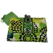 Vera Bradley LIMES UP SMALL KISSLOCK CLUTCH Wallet COIN Case for Purse TOTE NWT