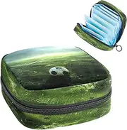 Period Bag,Sanitary Napkin Storage Bag,Football Background,Tampon Holder for Purse