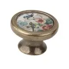 2x Vintage Cabinet Door Drawer Handle Pull Knob Hardware Girl + Flower Bird