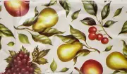 Superior Vinyl Flannel Back Tablecloth, 52" x 52" Square, MIX OF FRUITS # 3