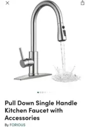 New In Box Forious Chrome Single-Handle Pull-Down Sprayer Kitchen Faucet