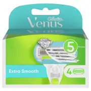 Gillette Venus Extra Smooth Women's 5-Blade Razor Refills, 4- Blades